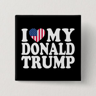 Chapa Cuadrada Corro A Mi Donald Trump Por La Presidencia 2024