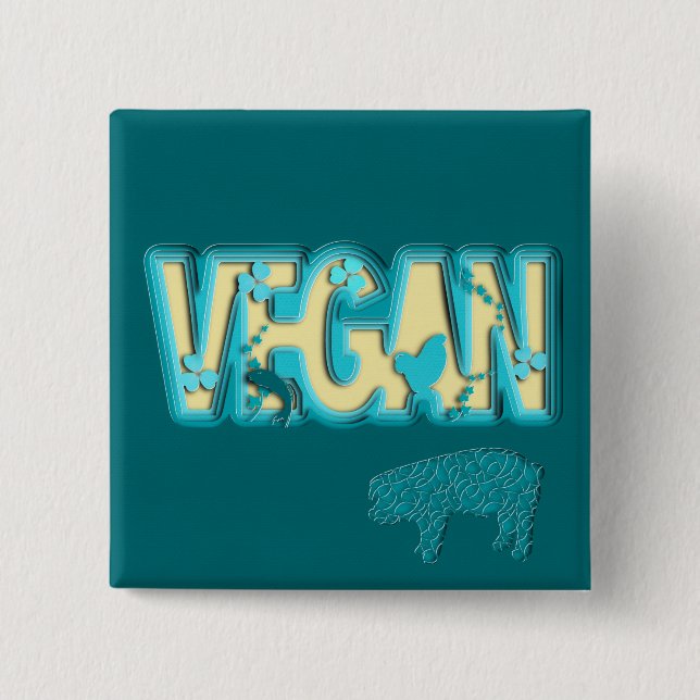 Chapa Cuadrada Corte de papel vegano (Anverso)