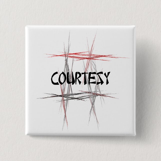 Chapa Cuadrada Cortesía de artes marciales (Anverso)