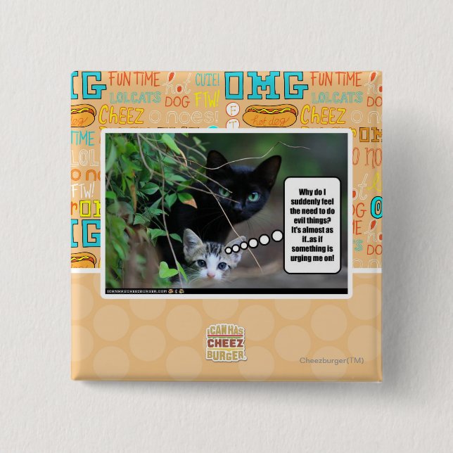 Chapa Cuadrada cosas malvadas (Anverso)