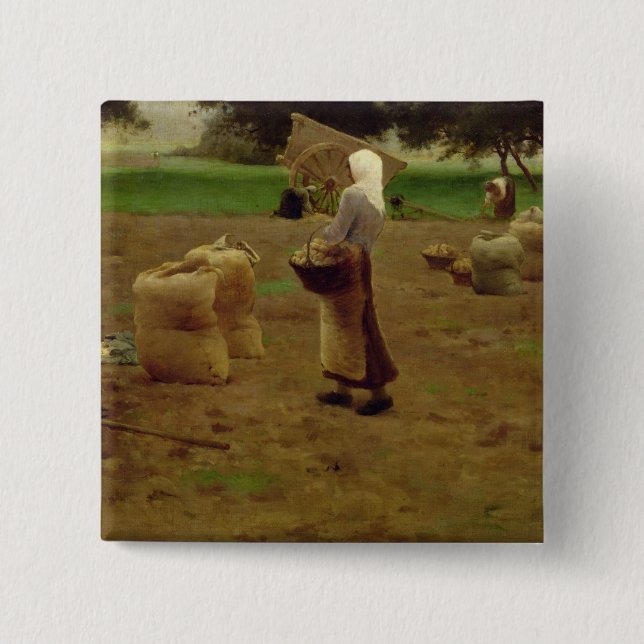 Chapa Cuadrada Cosecha de las patatas (Anverso)