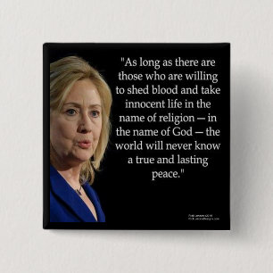 Chapa Cuadrada Cota de Hillary Clinton sobre religión