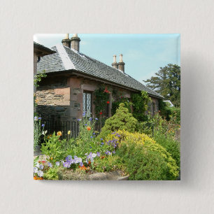 Chapa Cuadrada Cottage Inglés II con Jardín de Flores Fotografía