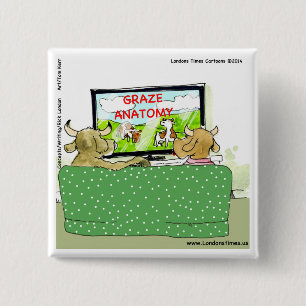 Chapa Cuadrada Cow TV muestra a divertida Personalizado