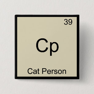 Chapa Cuadrada Cp - Persona De Gato Divertido Símbolo De Element