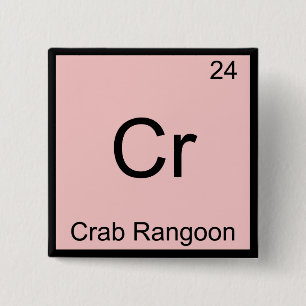 Chapa Cuadrada Cr - Crab Rangoon divertido símbolo de elemento qu