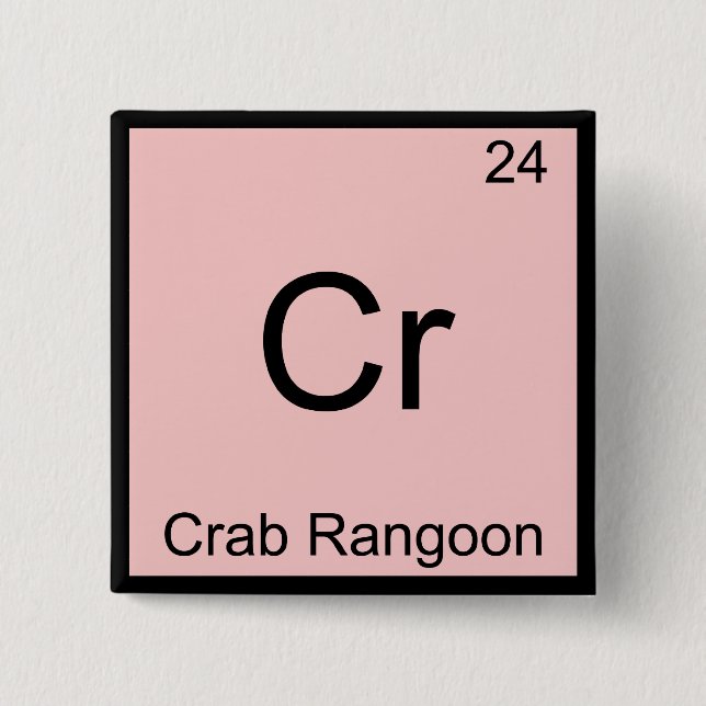 Chapa Cuadrada Cr - Crab Rangoon divertido símbolo de elemento qu (Anverso)