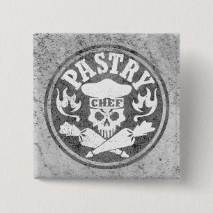 Chapa Cuadrada Cráneo del chef de repostería y bolsos cruzados 