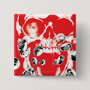 Chapa Cuadrada Cráneo y anillos - rojo