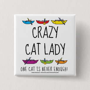 Chapa Cuadrada Crazy Cat Lady Funny Cataraft