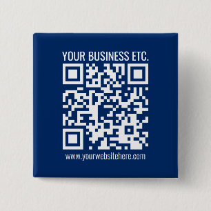 Chapa Cuadrada Crea tu propio código QR Azul