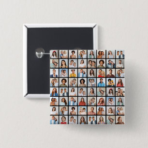 Chapa Cuadrada Crea tu propio collage de 64 fotos personalizado