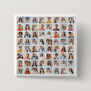 Chapa Cuadrada Crea tu propio collage de 64 fotos personalizado