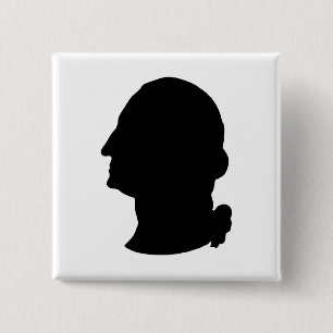 Chapa Cuadrada Crea tu propio George Washington Silhouette
