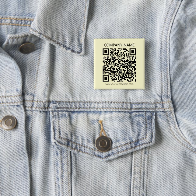Chapa Cuadrada Crear un código QR | Amarillo pálido (In situ)