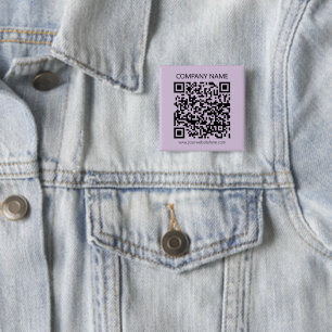 Chapa Cuadrada Crear un código QR   Violeta Lavanda Pálido