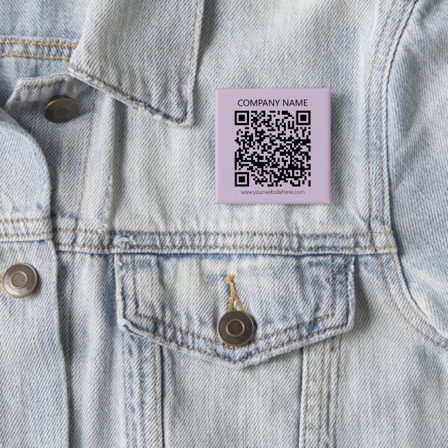 Chapa Cuadrada Crear un código QR | Violeta Lavanda Pálido (In situ)