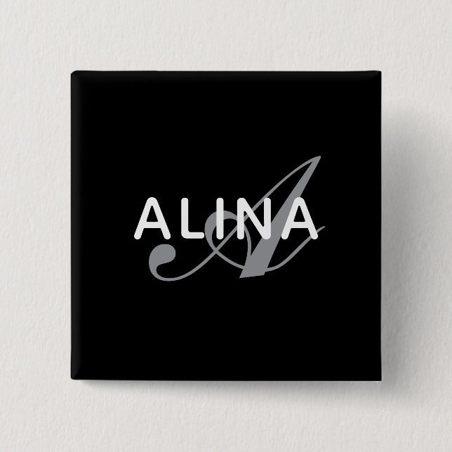 Chapa Cuadrada Create Your Own Name Monogram 2''Scratch Resistant (Anverso)