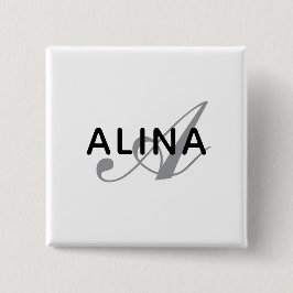 Chapa Cuadrada Create Your Own Name Monogram Design 2'' Square