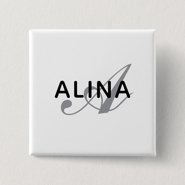 Chapa Cuadrada Create Your Own Name Monogram Design 2'' Square (Anverso)