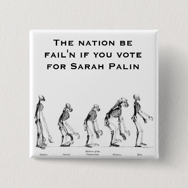Chapa Cuadrada Creationist de Sarah Palin- (Anverso)