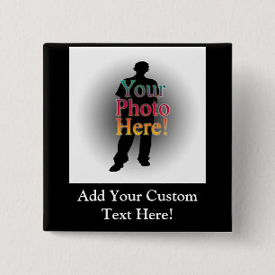 Chapa Cuadrada Cree su propia foto personalizada personalizado