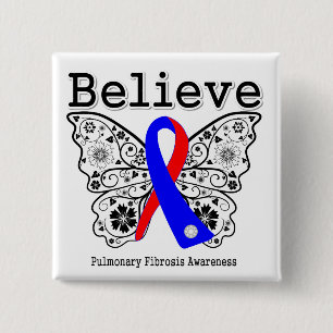 Chapa Cuadrada Creer Conciencia sobre Fibrosis Pulmonar
