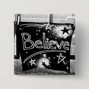 Chapa Cuadrada Creer monocromo