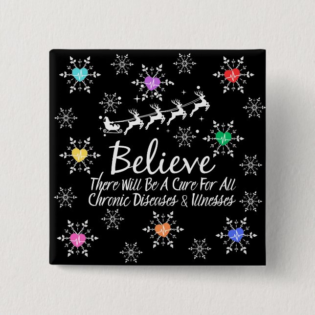 Chapa Cuadrada Creer Que Habrá Una Cura (Anverso)