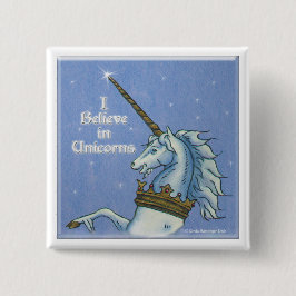 Chapa Cuadrada Creo en unicornios