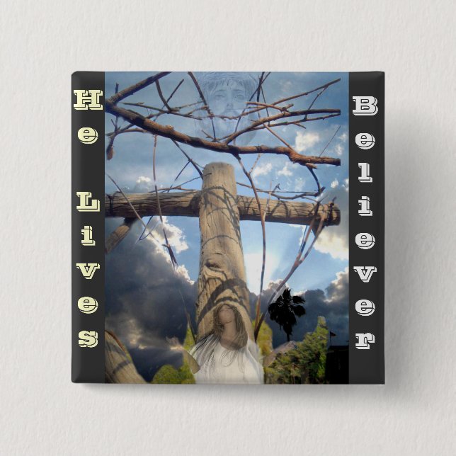 Chapa Cuadrada Creo que vive_ (Anverso)