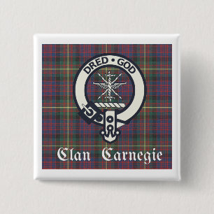 Chapa Cuadrada Cresta de Clan Carnegie Tartán
