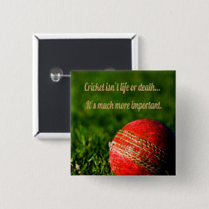 Chapa Cuadrada Cricket Bola Roja Motivacional Divertida