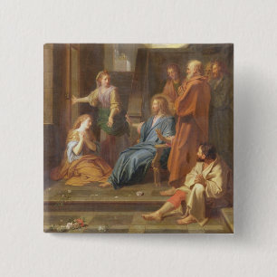 Chapa Cuadrada Cristo en la casa de Martha y de Maria