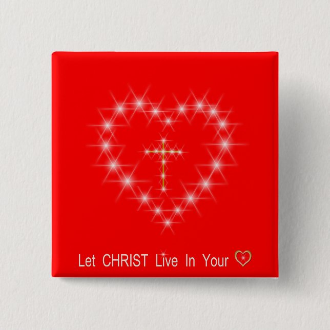 Chapa Cuadrada Cristo en tu corazón (Anverso)