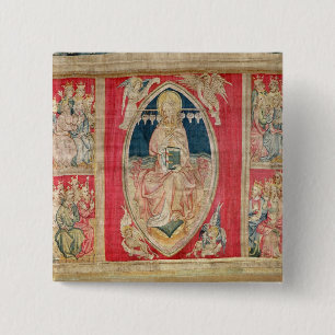 Chapa Cuadrada Cristo enthroned con las bestias apocalípticas