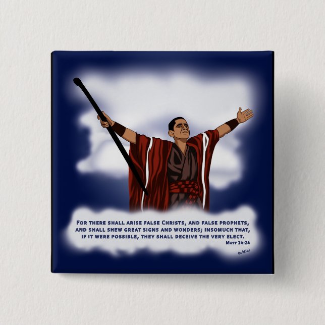 Chapa Cuadrada Cristo falso (Obama) (Anverso)