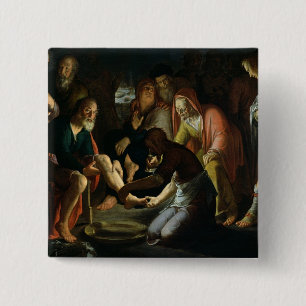 Chapa Cuadrada Cristo que lava los pies de los discípulos, 1623