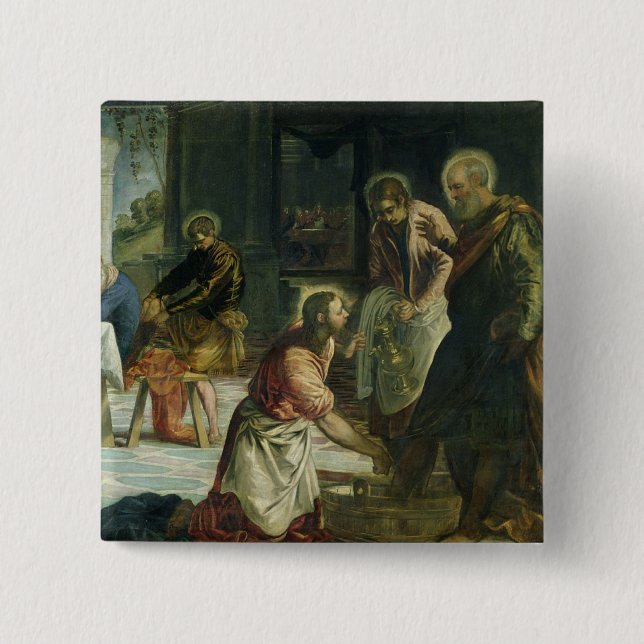 Chapa Cuadrada Cristo que lava los pies de los discípulos, c.1547 (Anverso)