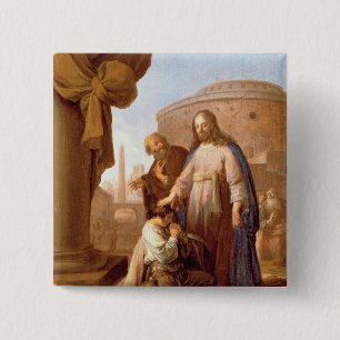Chapa Cuadrada Cristo y el regla joven rico, 1640