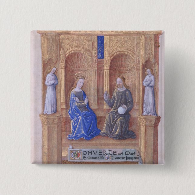 Chapa Cuadrada Cristo y el Virgen María Enthroned (Anverso)
