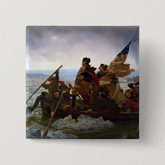 Chapa Cuadrada Crossing Delaware 1776: General George Washington (Anverso)