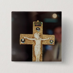 Chapa Cuadrada Crucifijo del relicario, Cristo de marfil en cruz