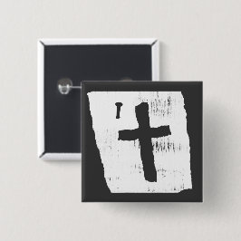 Chapa Cuadrada Cruz Cristiana Grungy