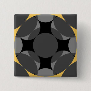 Chapa Cuadrada Cruz de Círculo sólido de cuatro estrellas por Ken