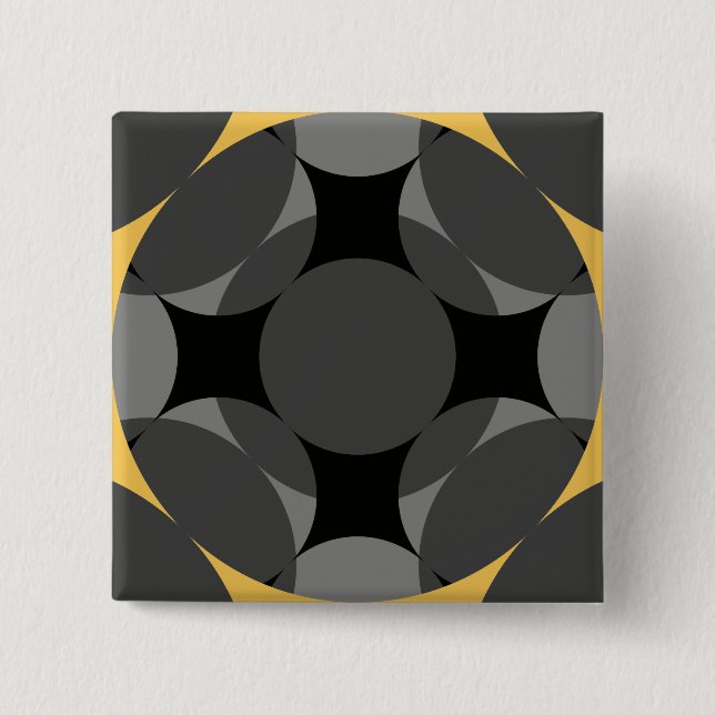 Chapa Cuadrada Cruz de Círculo sólido de cuatro estrellas por Ken (Anverso)