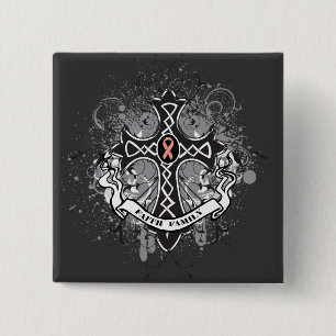 Chapa Cuadrada Cruz del rezo de la familia de la fe - cáncer