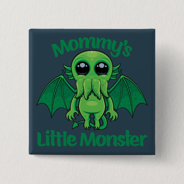 Chapa Cuadrada Cthulhu, el pequeño monstruo de la mami (Anverso)