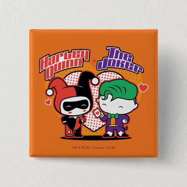 Chapa Cuadrada Ctorial Harley Quinn & Ctorial Joker Hearts (Anverso)