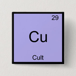 Chapa Cuadrada Cu - Cult Gracioso Elemento Químico Símbolo T-Shir